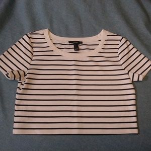 NWOT Forever 21 striped crop top - size large